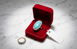 Turquoise Oval Crystal Statement Ring - Zambeel