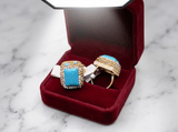 Turquoise Square Crystal Statement Ring - Zambeel