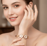 Twin Floral Charm Bangle - Zambeel