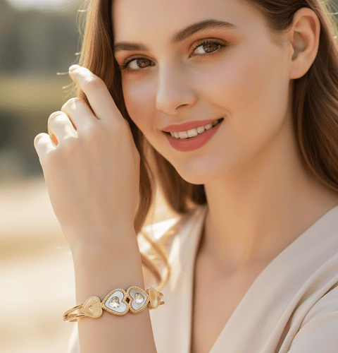 Twin Heart Radiance Bangle - Zambeel
