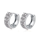 Two - color Plating Fine Zircon - embedded Earrings Women - Zambeel