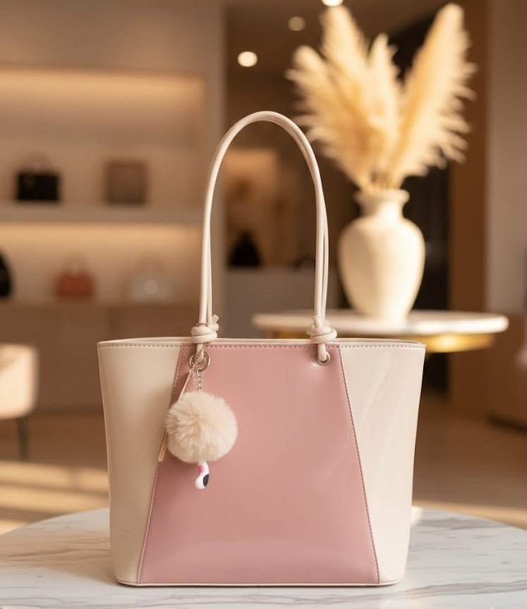 Two - Tone Elegant Tote Handbag - Zambeel