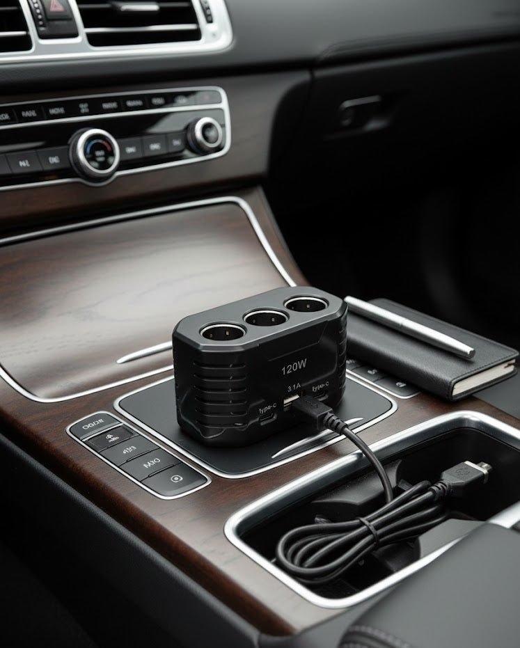 Type - C + USB Multi Socket Car Charger - Zambeel