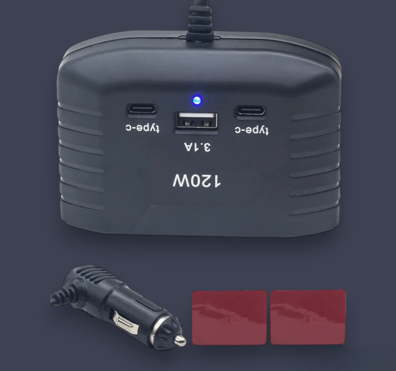 Type - C + USB Multi Socket Car Charger - Zambeel