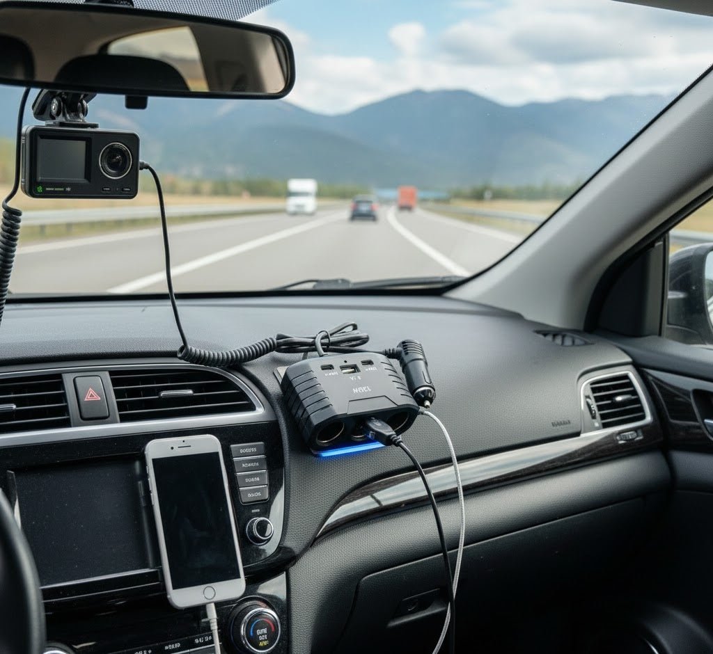 Type - C + USB Multi Socket Car Charger - Zambeel