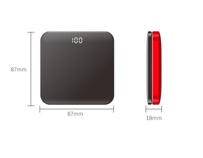 Ultra - Thin Mirror Mini Charging Treasure - Zambeel