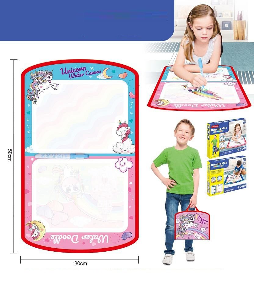 Unicorn Water Canvas Doodle Mat - Zambeel