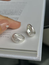 Velvet Silver White Water Drop Thin And Glittering Frosted Ear Clip - Zambeel