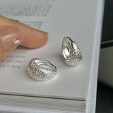 Velvet Silver White Water Drop Thin And Glittering Frosted Ear Clip - Zambeel