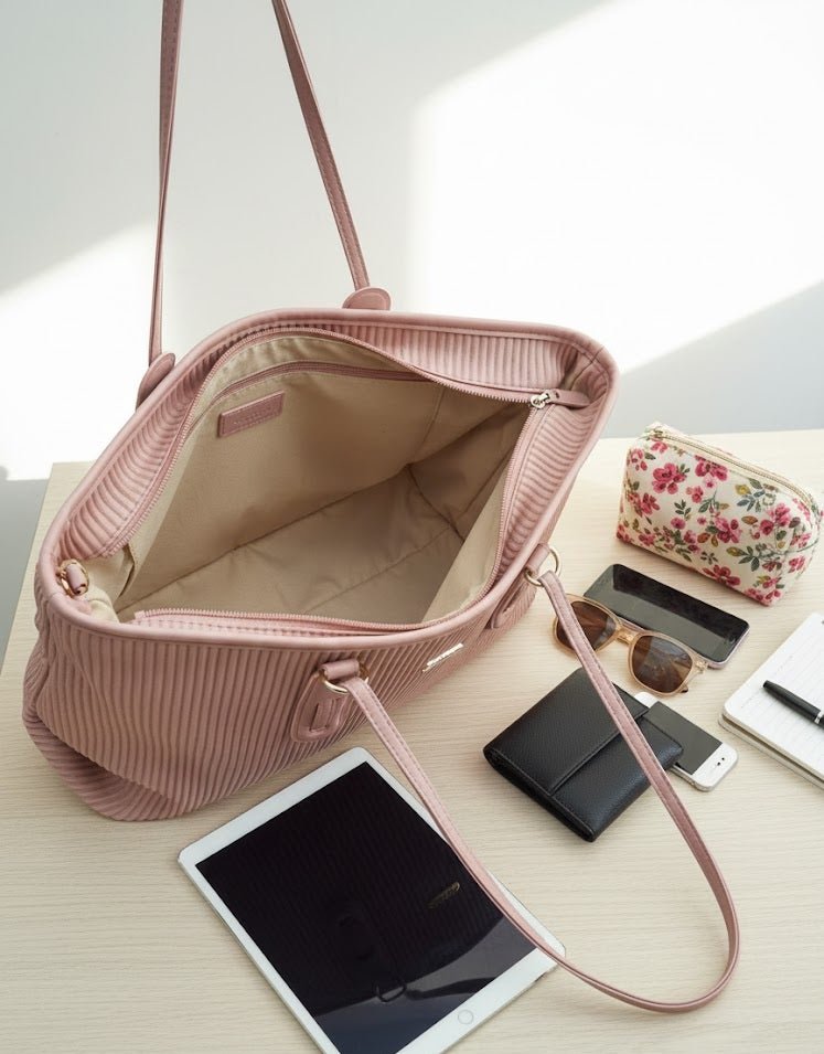 Vertical Ribbed Tote Bag - Zambeel