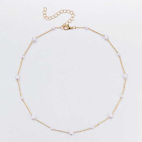 Vintage Pearl Clavicle Chain Female Simple - Zambeel