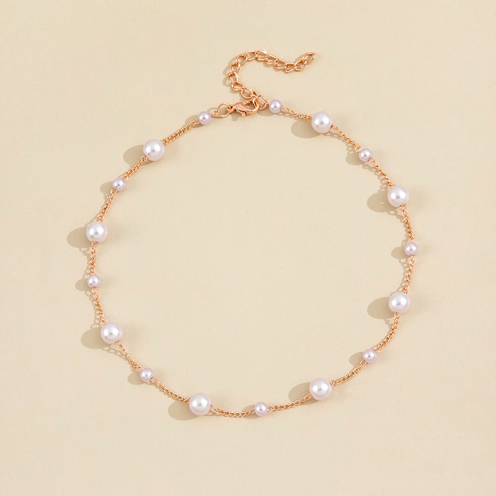 Vintage Pearl Clavicle Chain Female Simple - Zambeel
