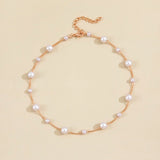 Vintage Pearl Clavicle Chain Female Simple - Zambeel