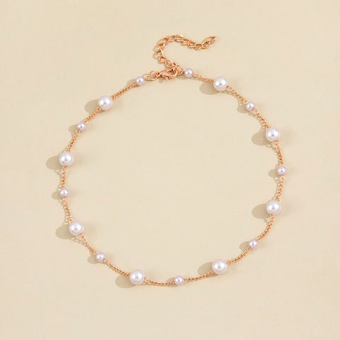 Vintage Pearl Clavicle Chain Female Simple - Zambeel