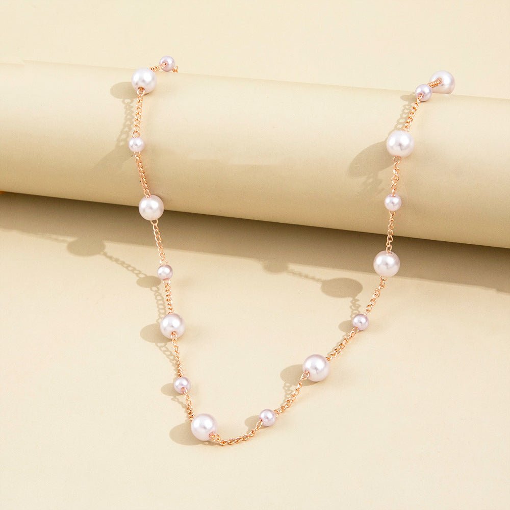 Vintage Pearl Clavicle Chain Female Simple - Zambeel