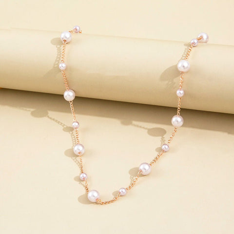 Vintage Pearl Clavicle Chain Female Simple - Zambeel