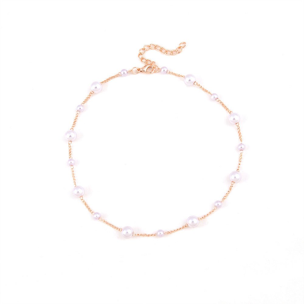 Vintage Pearl Clavicle Chain Female Simple - Zambeel
