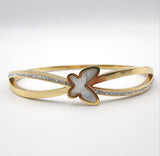 White Enamel Butterfly Bangle - Zambeel
