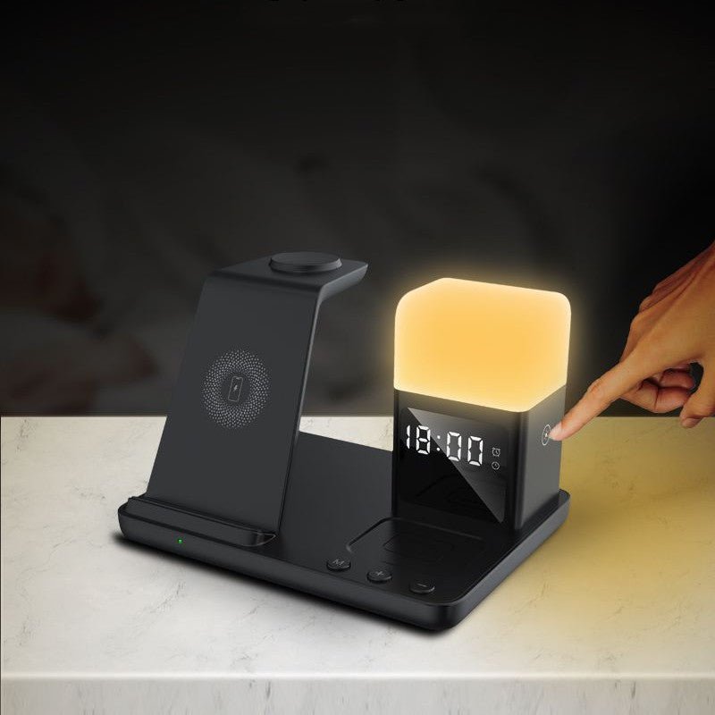 Wireless Charger 6 - in - 1 Small Night Lamp Alarm Clock - Zambeel