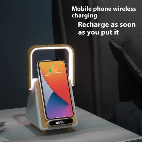 Wireless Charging Induction Bluetooth Speaker Small Night Lamp - Zambeel