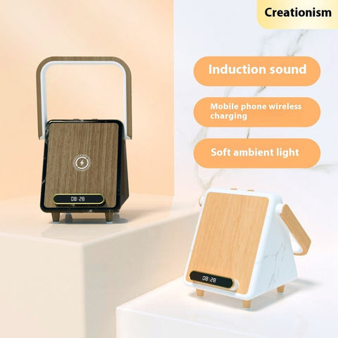Wireless Charging Induction Bluetooth Speaker Small Night Lamp - Zambeel