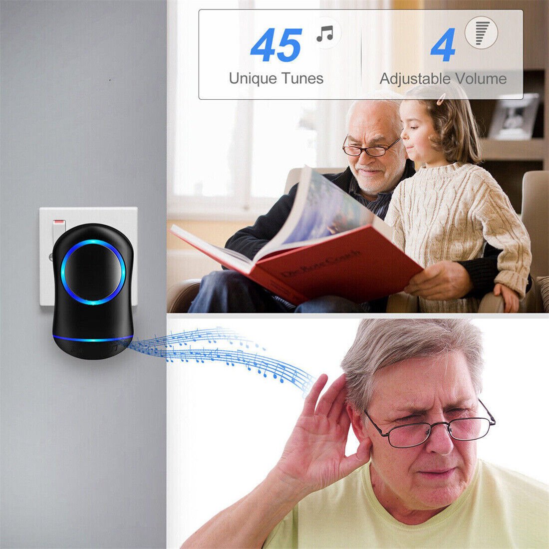 Wireless Door Bells Waterproof Long Range Plug In Home Cordless Doorbell - Zambeel