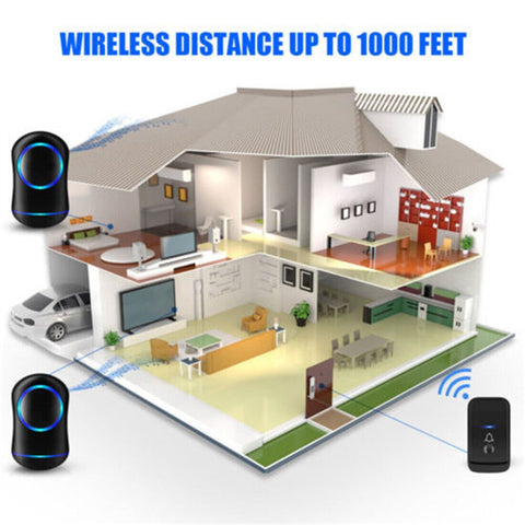 Wireless Door Bells Waterproof Long Range Plug In Home Cordless Doorbell - Zambeel
