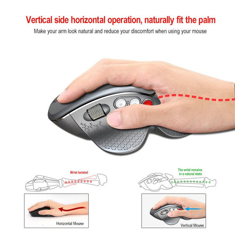 Wireless Vertical Mouse Side Roller Ergonomics - Zambeel