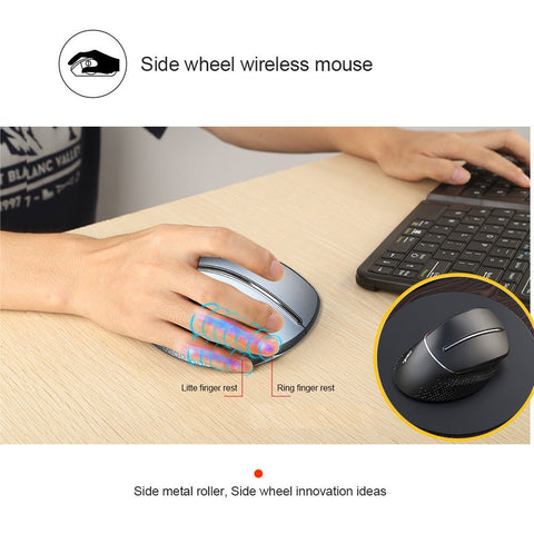 Wireless Vertical Mouse Side Roller Ergonomics - Zambeel