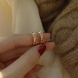 Womens Chic Niche Cross - design Earrings - Zambeel