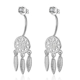 Women's Fashion Feather Dream Catcher Ear Studs - Zambeel