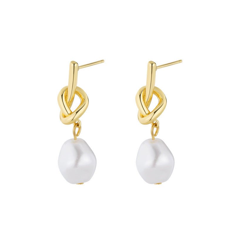 Womens French Vintage Baroque Pearl Earrings - Zambeel