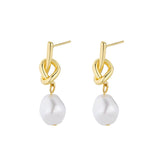 Womens French Vintage Baroque Pearl Earrings - Zambeel