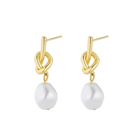 Womens French Vintage Baroque Pearl Earrings - Zambeel