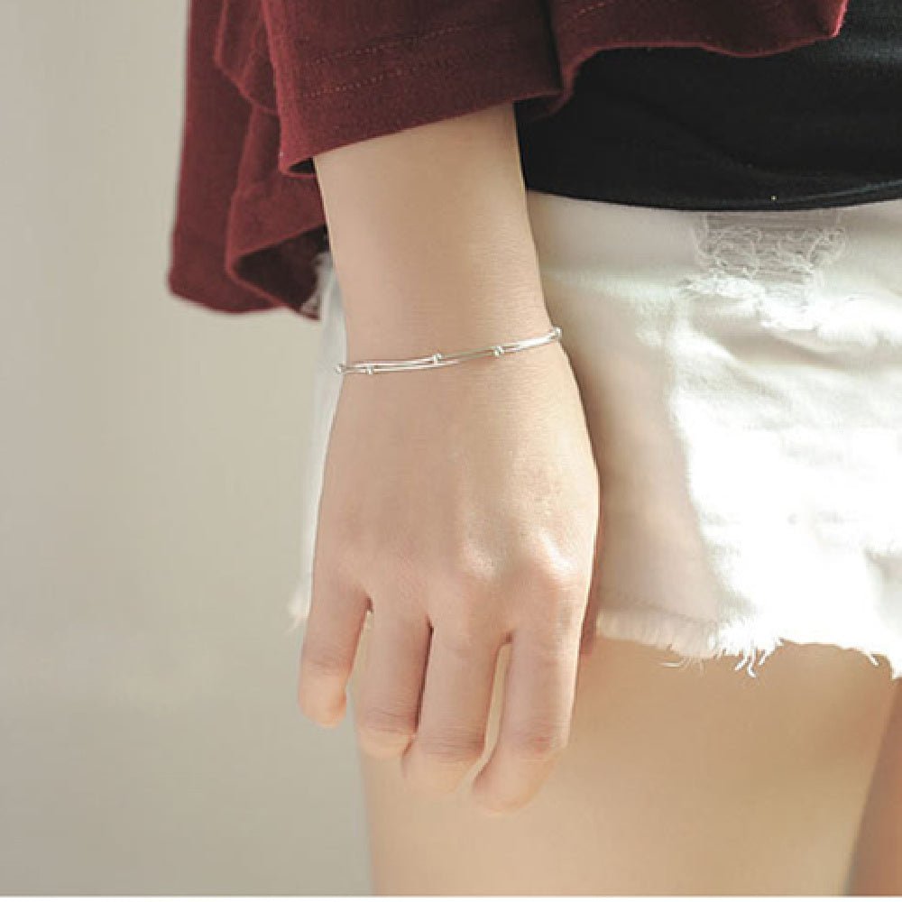 Women's Korean - style Fashion Simple Small Balls Bracelet Temperamental Sterling Silver Ornament - Zambeel