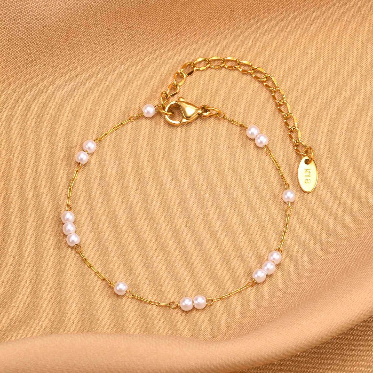 Women's Stainless Steel Pearl Bracelet - Zambeel