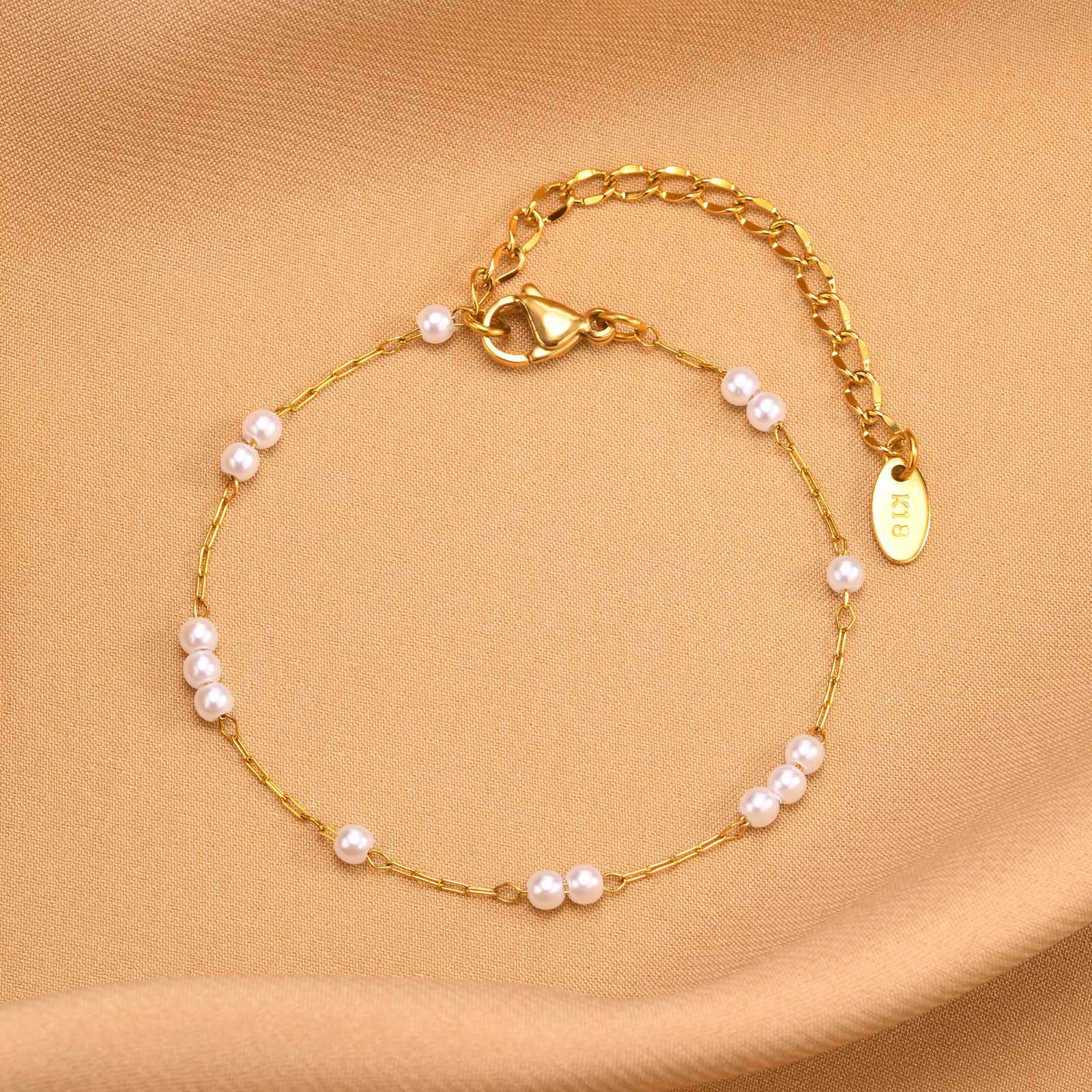 Women's Stainless Steel Pearl Bracelet - Zambeel