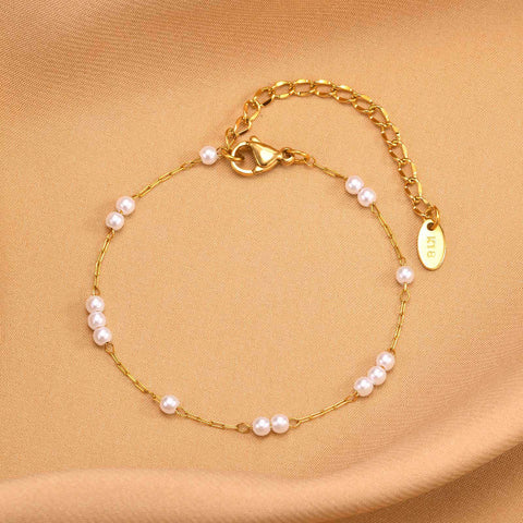 Women's Stainless Steel Pearl Bracelet - Zambeel