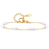 Women's Stainless Steel Pearl Bracelet - Zambeel