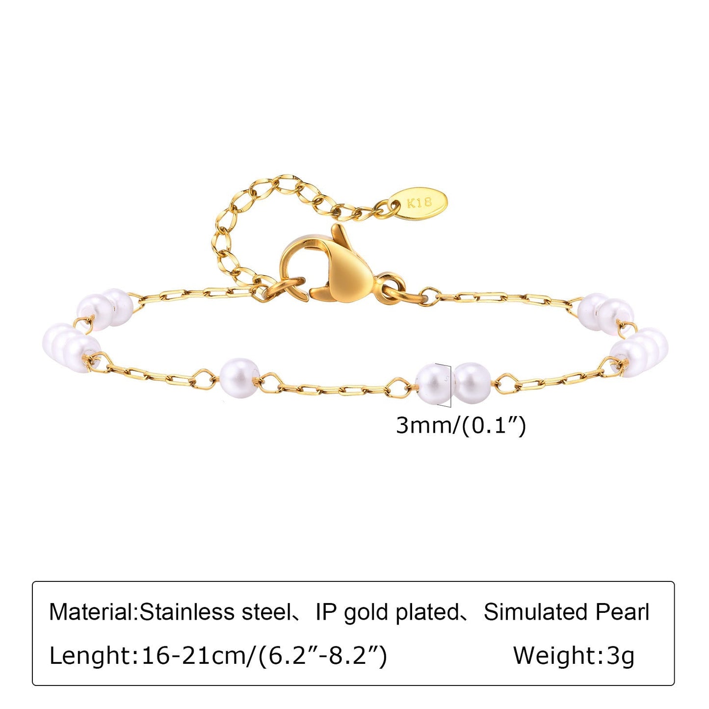 Women's Stainless Steel Pearl Bracelet - Zambeel