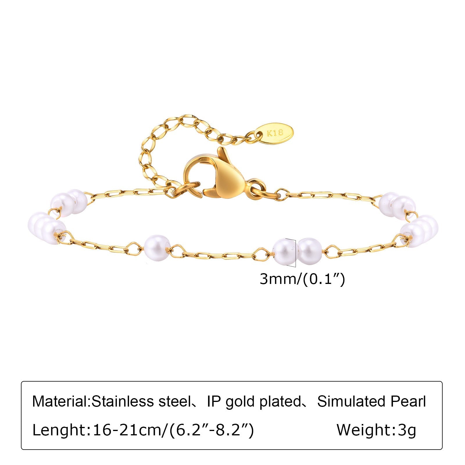 Women's Stainless Steel Pearl Bracelet - Zambeel