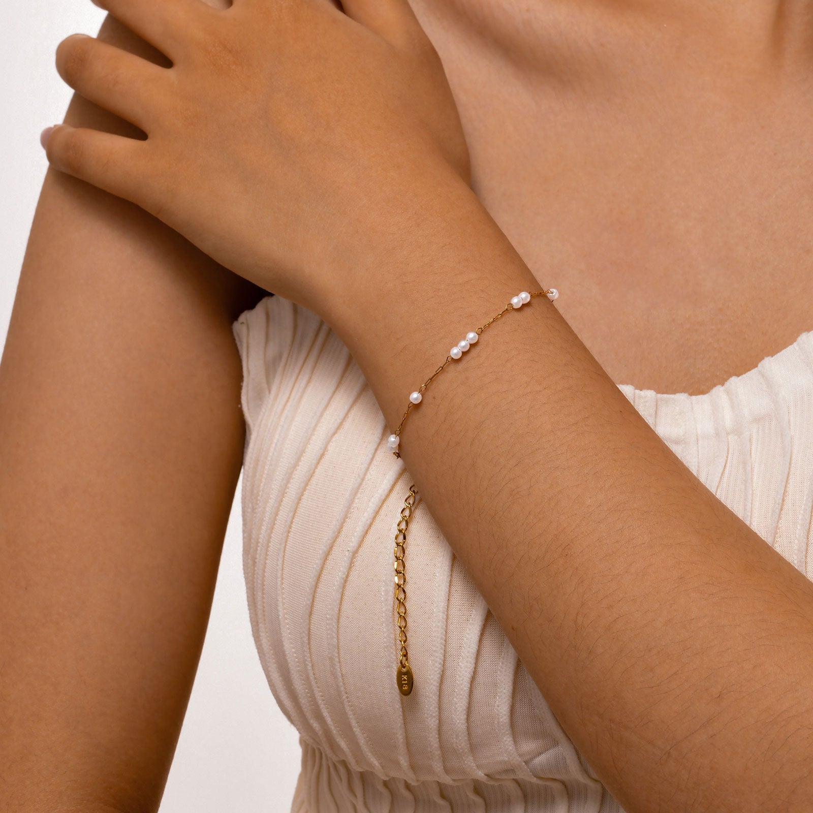 Women's Stainless Steel Pearl Bracelet - Zambeel