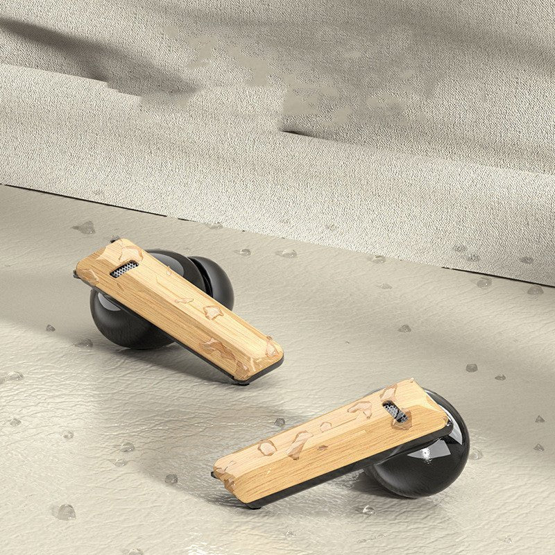 Wood Grain Wireless Sports In - ear Noise - canceling Low - latency Bluetooth Headphones - Zambeel