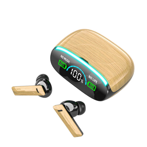 Wood Grain Wireless Sports In - ear Noise - canceling Low - latency Bluetooth Headphones - Zambeel