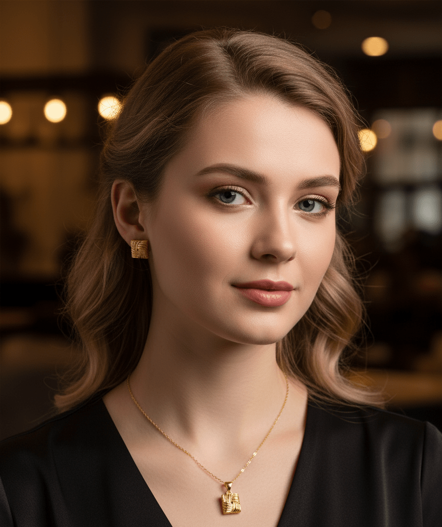 Woven Square Pendant Set - Zambeel